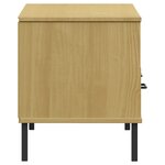 vidaXL Meuble TV avec pieds en métal Marron Bois de pin massif OSLO