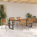 vidaXL Ensemble de salle à manger pour jardin 7 Pièces Gris