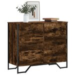 vidaXL Commode chêne fumé 91x35 5x74 5 cm bois d'ingénierie