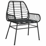vidaXL Ensemble à manger de jardin 5 Pièces noir résine tressée verre