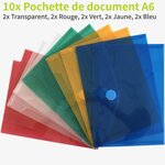 ACROPAQ 10 Pochettes Porte Documents A6 avec Scratch Sécurisée - Pochette De Rangement