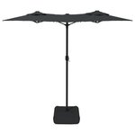 vidaXL Parasol de jardin à double tête avec LED anthracite 316x145 cm