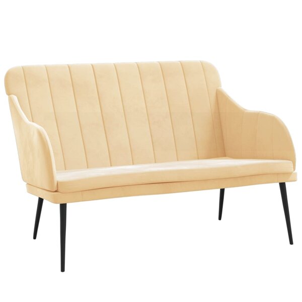vidaXL Banc Crème 110x76x80 cm Velours