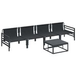 vidaXL Ensemble de canapé de jardin 5 Pièces Anthracite Acier