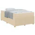 vidaXL Cadre de lit avec matelas Crème 120 x 200 cm tissu