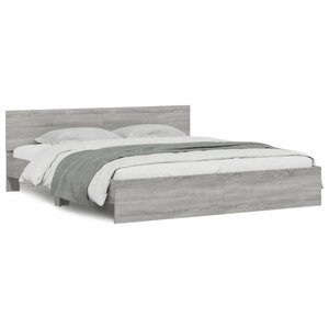vidaXL Cadre de lit sans matelas sonoma gris 160x200 cm