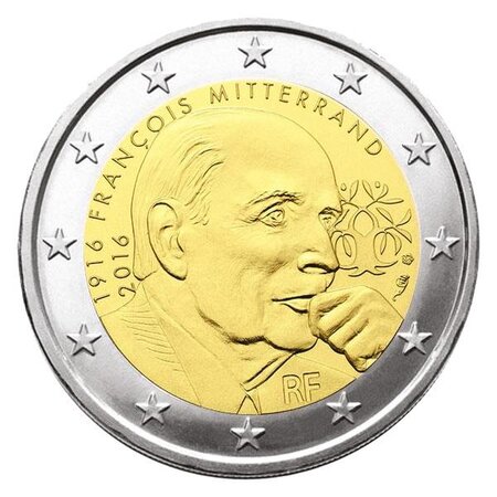 Pièce 2€ commémorative 2016 : france (mitterrand)