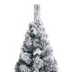 vidaXL Sapin de Noël mince pré-éclairé flocon de neige vert 180 cm PVC