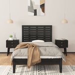vidaXL Tête de lit murale Noir 106x3x63 cm Bois massif de pin