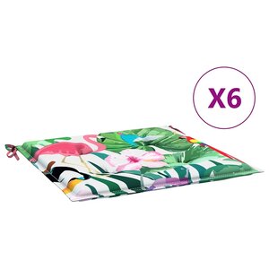 vidaXL Coussins de chaise de jardin lot de 6 multicolore 40x40x4 cm