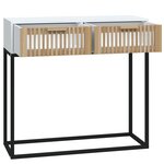 vidaXL Table console blanc 80x30x75 cm bois d'ingénierie et fer