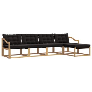 vidaXL Ensemble de canapés d'extérieur 5 Pièces Blanc et noir