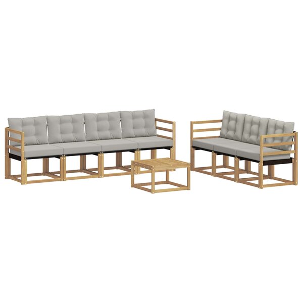 vidaXL Ensemble de canapés d'extérieur 8 pc Blanc et gris clair