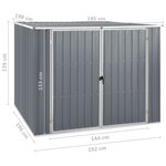 vidaXL Abri de jardin Gris 195x198x159 cm Acier galvanisé