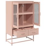 vidaXL Buffet haut rose 68x39x111 5 cm acier