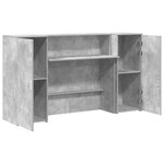 vidaXL Bureau de réception gris béton 180x50x103 5cm bois d'ingénierie