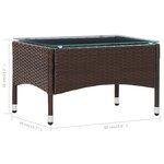 vidaXL Salon de jardin 4 Pièces avec coussins Résine tressée Marron