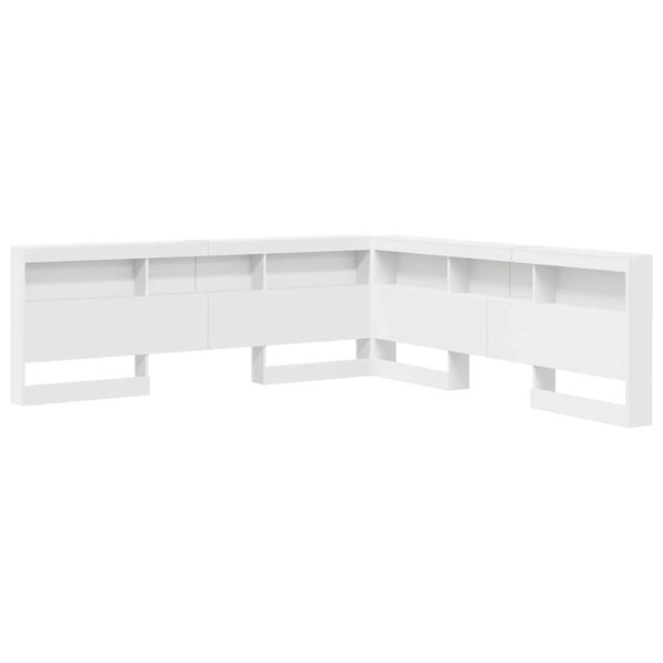 vidaXL Tête de lit de rangement Blanc 200 cm Bois d'ingénierie