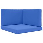 vidaXL Coussin de canapé d'extérieur 3 Pièces Bleu royal Polyester