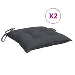 vidaXL Chaises de jardin et coussins anthracite lot de 2 Bois de teck