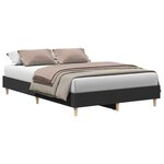 vidaXL Cadre de lit sans matelas noir 140x190 cm bois d'ingénierie