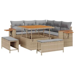 vidaXL Ensemble de canapé de jardin 8 Pièces beige et gris clair