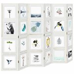 vidaXL Cloison de séparation 6 panneaux blanc bois de paulownia massif