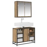 vidaXL Ensemble de mobilier de salle de bain 2 Pièces Chêne artisanal