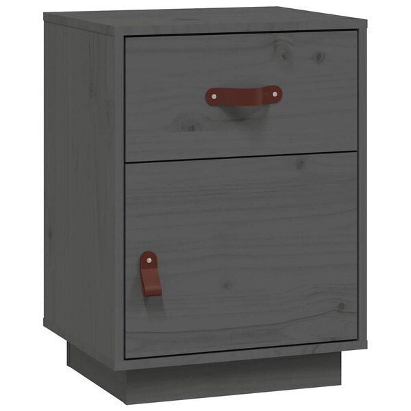 vidaXL Tables de chevet 2 Pièces Gris 40x34x55 cm Bois de pin massif