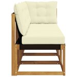 vidaXL Canapé d’extérieur milieu et coin avec coussin 3 Pièce Naturel