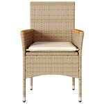 vidaXL Chaises de jardin avec coussins lot de 2 beige résine tressée