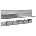 vidaXL Porte-manteau mural avec étagère avec stockage Sonoma gris 90 x 15 x 36 cm