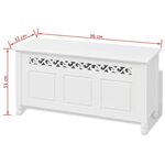 Banquette pouf tabouret meuble banc de rangement en style baroque blanc 3002032