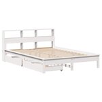 vidaXL Lit bibliothèque sans matelas blanc 160x200 cm bois pin massif