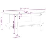 vidaXL Table basse 110x55x45 cm Bois massif de pin