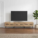 vidaXL Meuble TV 147 x 34 5 x 30 cm Chêne artisanal Bois d'ingénierie