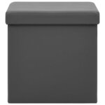 vidaXL Tabouret de rangement pliable Gris PVC