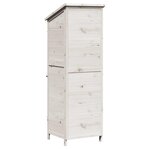 vidaXL Abri de jardin Blanc 59 5 x 56 x 176 5 cm Bois de Sapin Massif