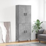 vidaXL Buffet haut Gris béton 69 5x34x180 cm Bois d'ingénierie