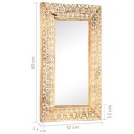 vidaXL Miroir sculpté à la main 80x50x2 6 cm Bois de manguier solide