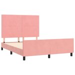 vidaXL Cadre de lit avec tête de lit Rose 140x190 cm Velours