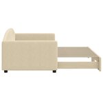 vidaXL Lit de jour avec lit gigogne crème 90x200 cm tissu