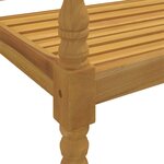 vidaXL Banc Batavia avec coussin vert brillant 150 cm Bois teck massif