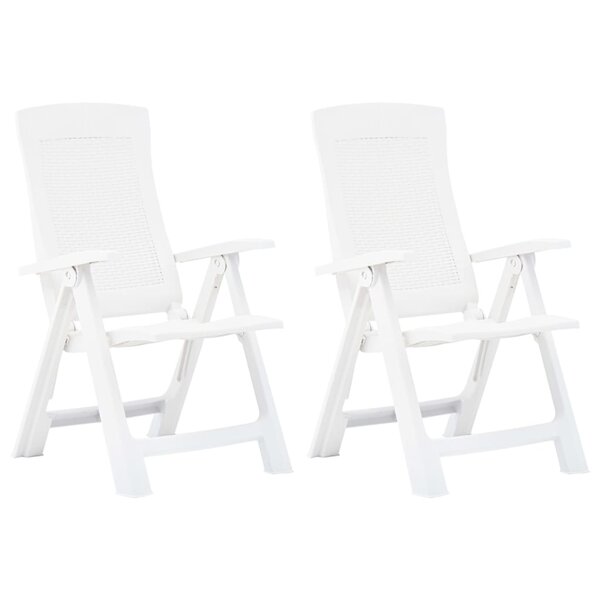 vidaXL Chaises inclinables de jardin lot de 2 Plastique Blanc