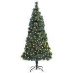 vidaXL Sapin de Noël artificiel pré-éclairé vert 150 cm PVC et PE