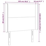 vidaXL Tête de lit avec oreilles Gris clair 103x16x118/128 cm Tissu