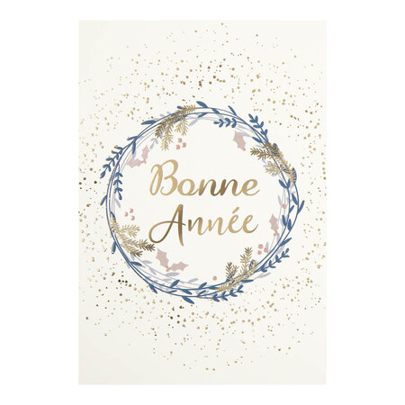 Carte de vœux céleste couronne fleur - draeger paris