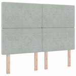 Lit à ressorts vidaXL avec matelas et lumière LED gris clair 140x190 cm en velours