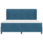 vidaXL Lit à ressorts avec matelas Bleu foncé 200 x 200 cm Polyester