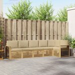 vidaXL Ensemble de canapés d'extérieur 6 Pièces Blanc et Beige